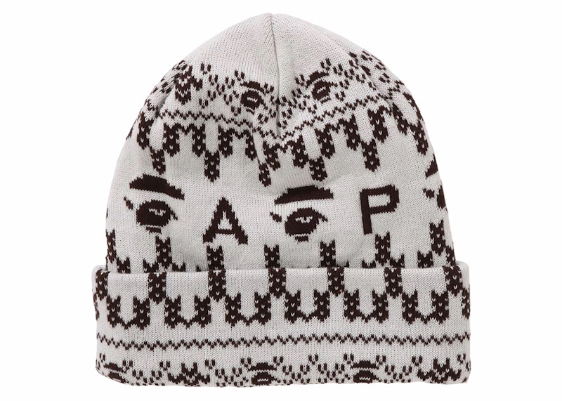 BAPE A Bathing Ape Knit Cap Ivory Wit