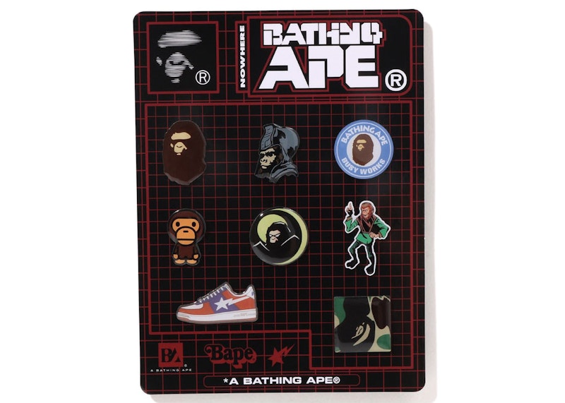 BAPE A Bathing Ape Pins Set Multi Multicolor