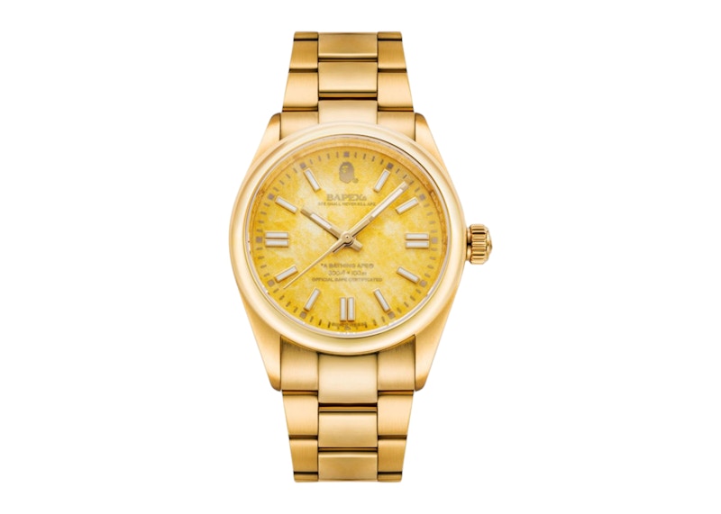 BAPE A Bathing Ape Type 5 BAPEX Watch Geel