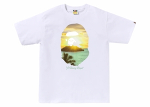 BAPE A Rising Bape Photo Tee Wit