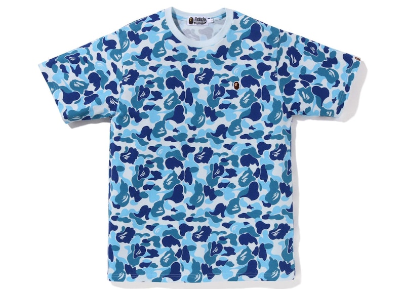 BAPE ABC Camo Ape Head One Point Tee Blauw