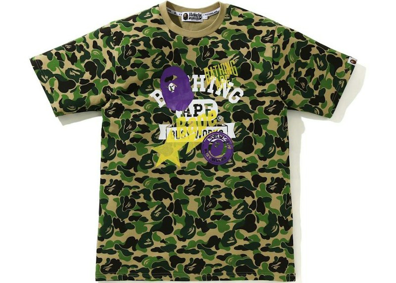 BAPE ABC Camo Multi Print Tee Groen