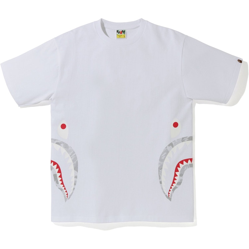 BAPE ABC Dot Reflective Side Shark Tee Wit