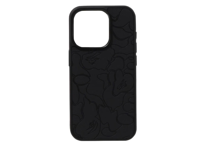 BAPE ABC Line Camo Embossed iPhone 15 Pro Case Zwart