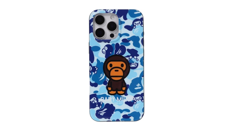 BAPE ABC Milo Camo iPhone 16 Pro Max Case Blauw