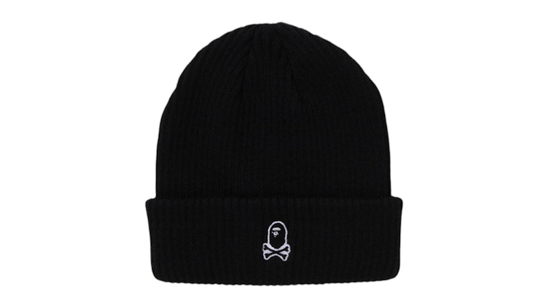 BAPE Ape Crossbone One Point Knit Cap Zwart