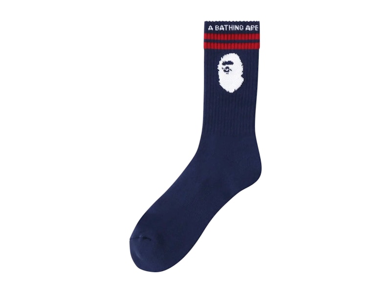 BAPE Ape Head Line Socks Blauw