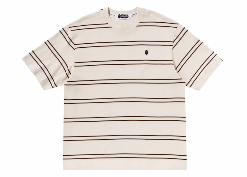 BAPE Ape Head One Point Hoop Relaxed Fit Tee Ivory Wit