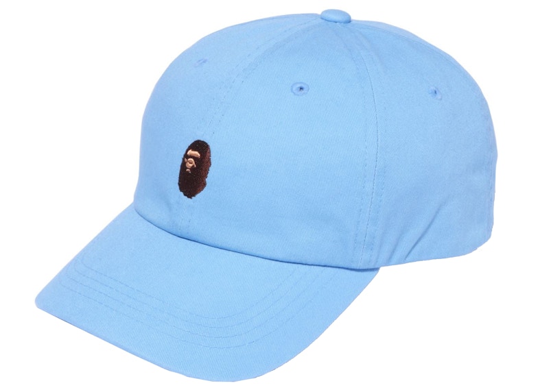 BAPE Ape Head One Point Panel Cap Sax Blauw