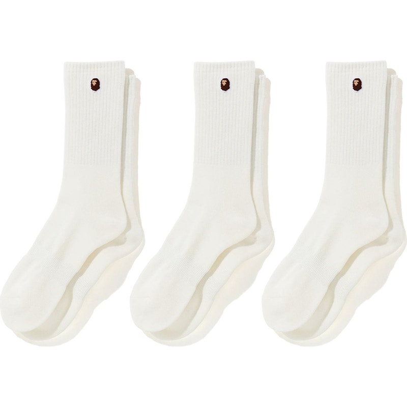BAPE Ape Head One Point Socks Wit