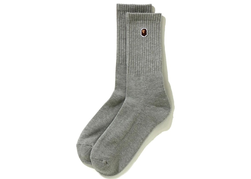 BAPE Ape Head One Point Socks Grijs