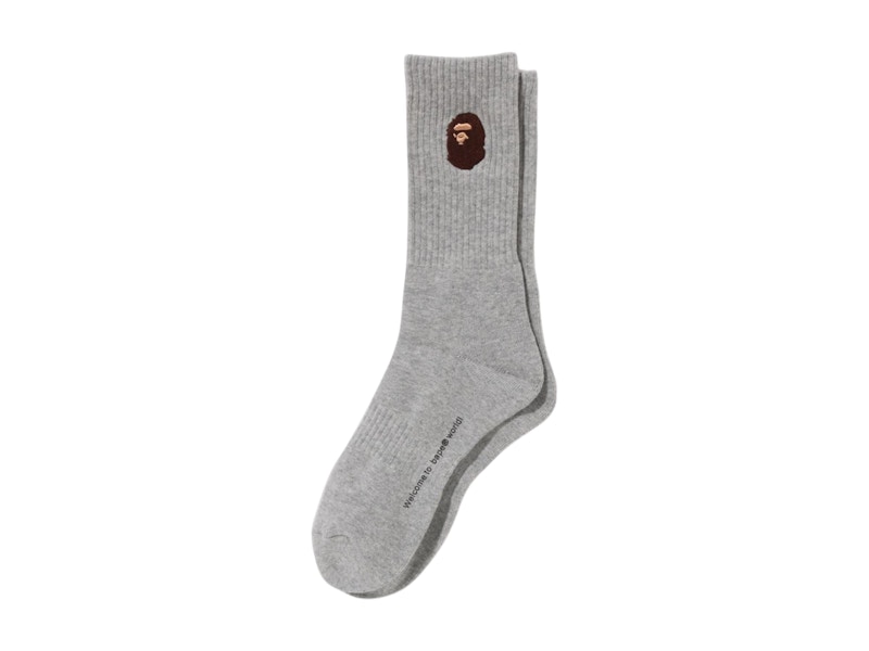 BAPE Ape Head One Point Socks Grijs