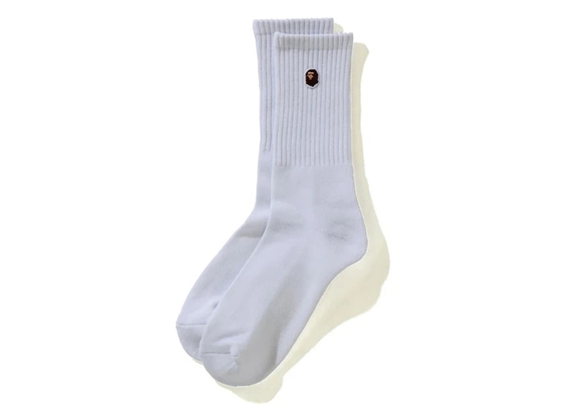 BAPE Ape Head One Point Socks Wit