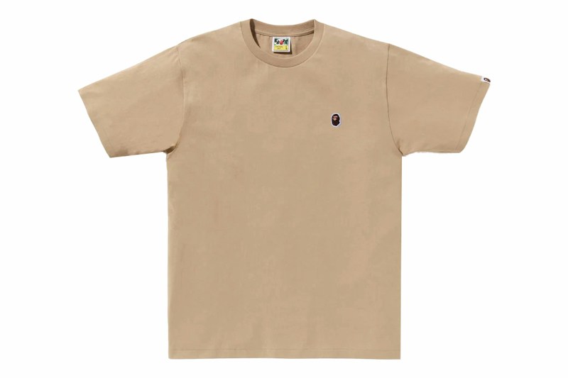 BAPE Ape Head One Point Tee Beige
