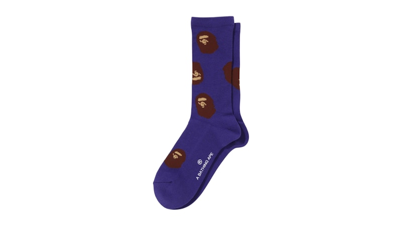 BAPE Ape Head Pattern Socks Paars
