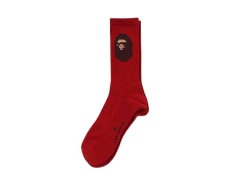 BAPE Ape Head Socks Rood