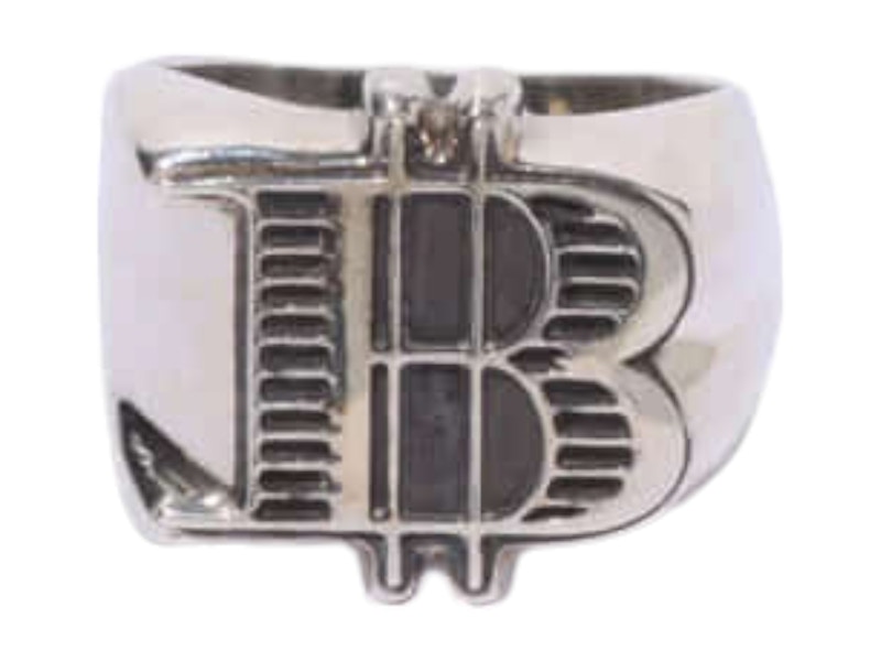 BAPE B Logo Ring Zilver