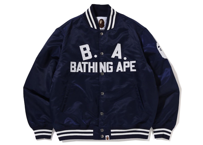 BAPE B.A Nylon Varsity Jacket Blauw