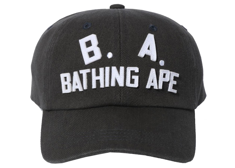 BAPE B.A. Washed Twill Cap Charcoal Zwart