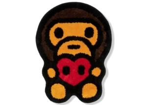 BAPE Baby Milo Heart Rug Bruin