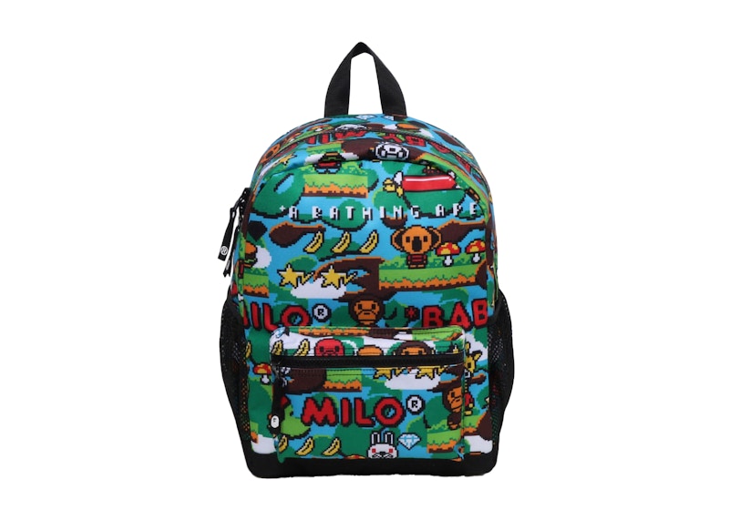 BAPE Baby Milo Kids Game Pattern Daypack Emerald