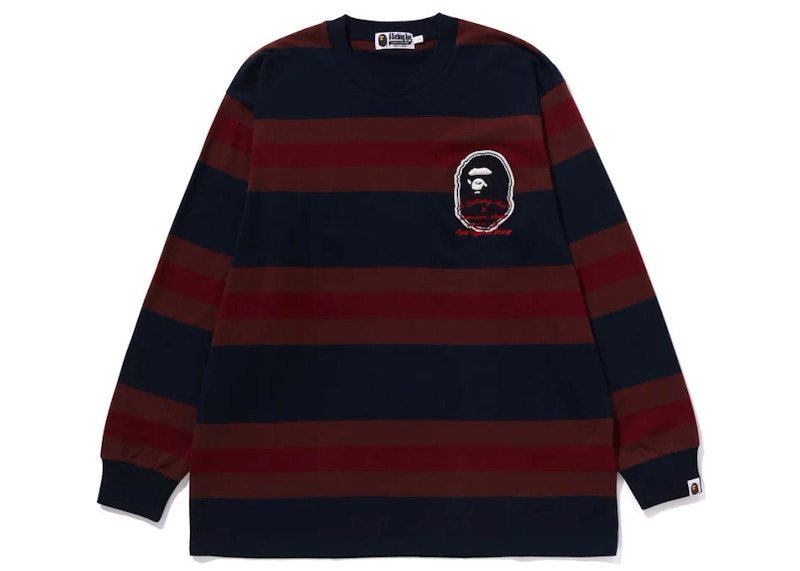 BAPE Badge Hoop L/S Tee Blauw