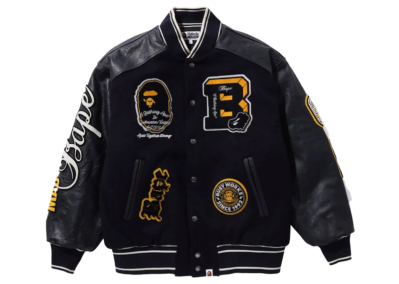 BAPE Bape Patch Varsity Jacket Blauw