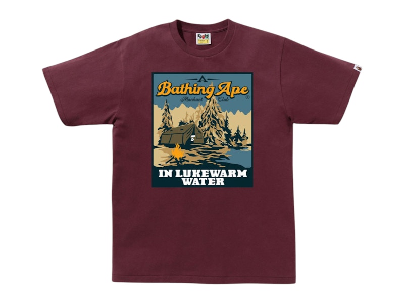 BAPE Base Camp Tee Burgundy Rood