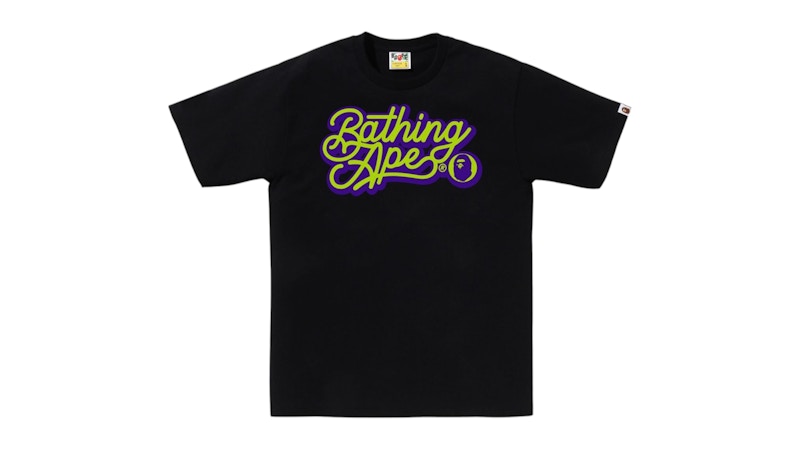 BAPE Bathing Ape Script Logo Tee Zwart