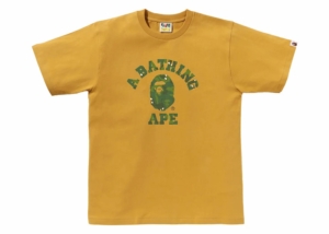 BAPE Bitmap College Tee Geel