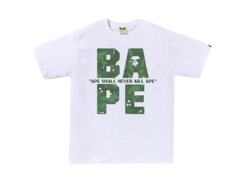 BAPE Bitmap Logo Tee Wit