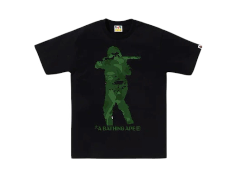 BAPE Bitmap Soldier Tee Zwart