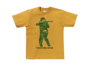 BAPE Bitmap Soldier Tee Geel