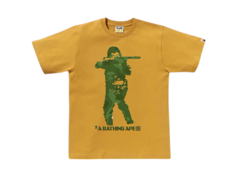 BAPE Bitmap Soldier Tee Geel