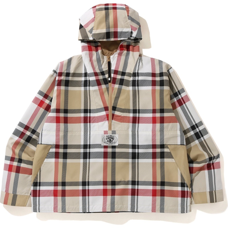 BAPE Check Anorak Jacket Beige