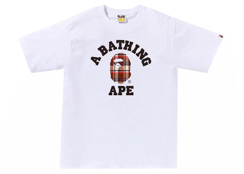 BAPE Check College Tee Wit