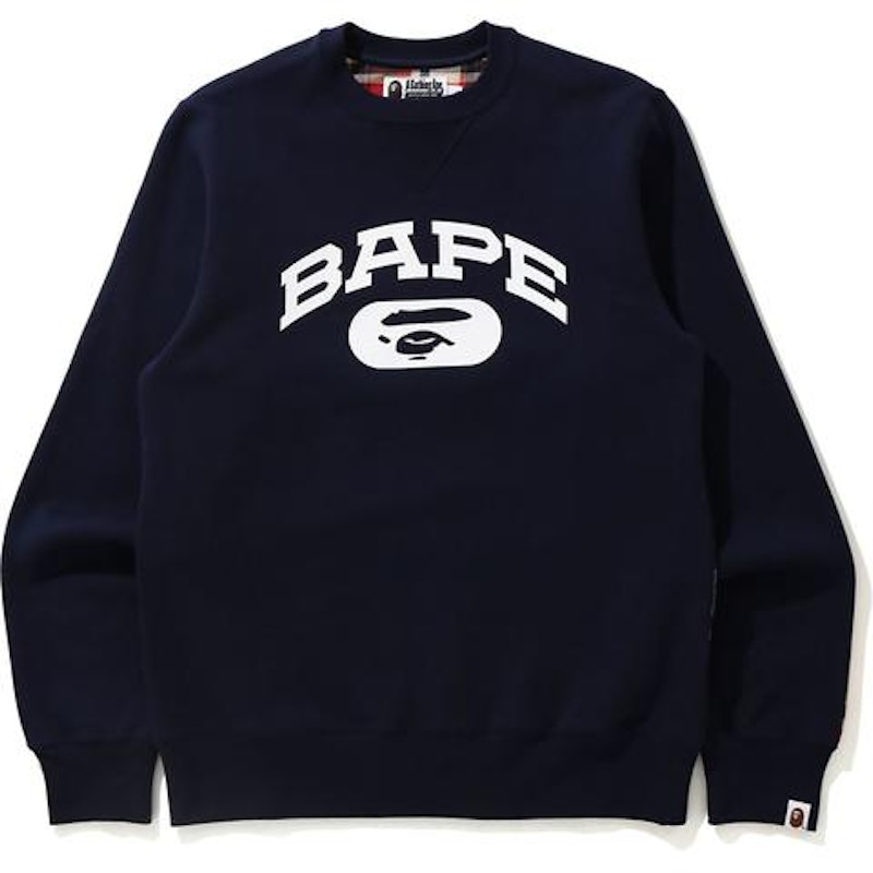 BAPE Check Crewneck Marineblauw