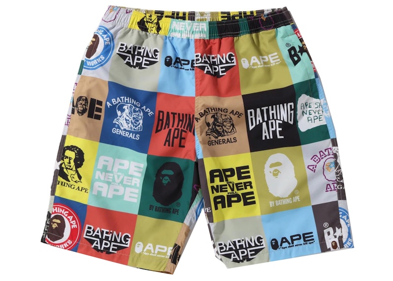 BAPE Classic Logo Beach Shorts Multi Multicolor