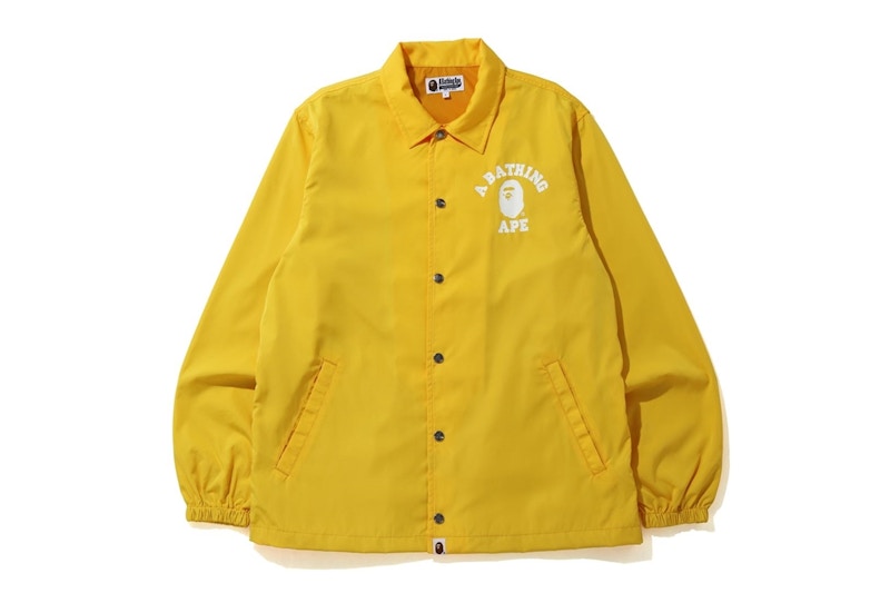 BAPE College Coach Jacket Geel