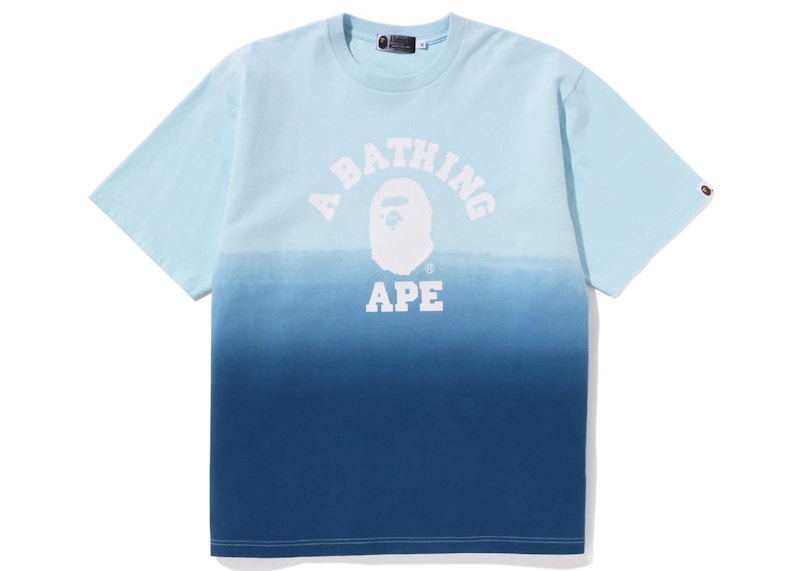 BAPE College Gradation Relaxed Fit Tee Blauw