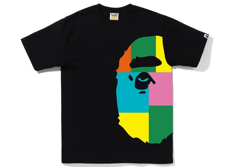 BAPE Color Block Side Big Ape Head Tee Multi Multicolor