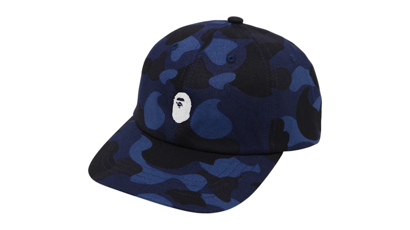 BAPE Color Camo Ape Head One Point Panel Cap Blauw