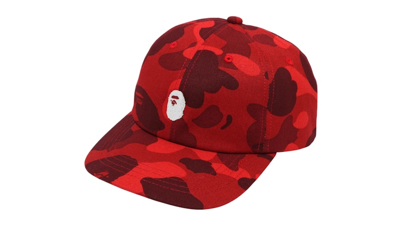 BAPE Color Camo Ape Head One Point Panel Cap Rood