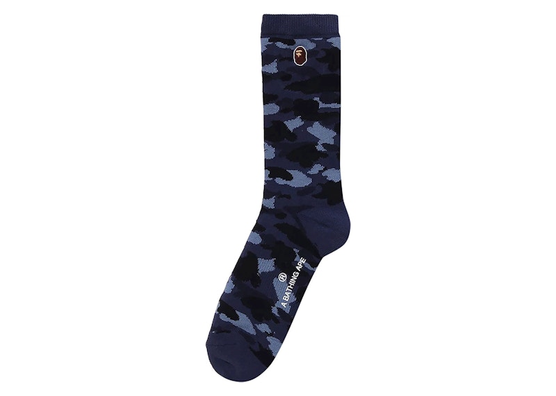 BAPE Color Camo Ape Head One Point Socks Blauw