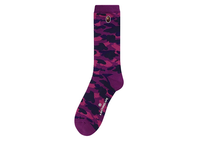 BAPE Color Camo Ape Head One Point Socks Paars