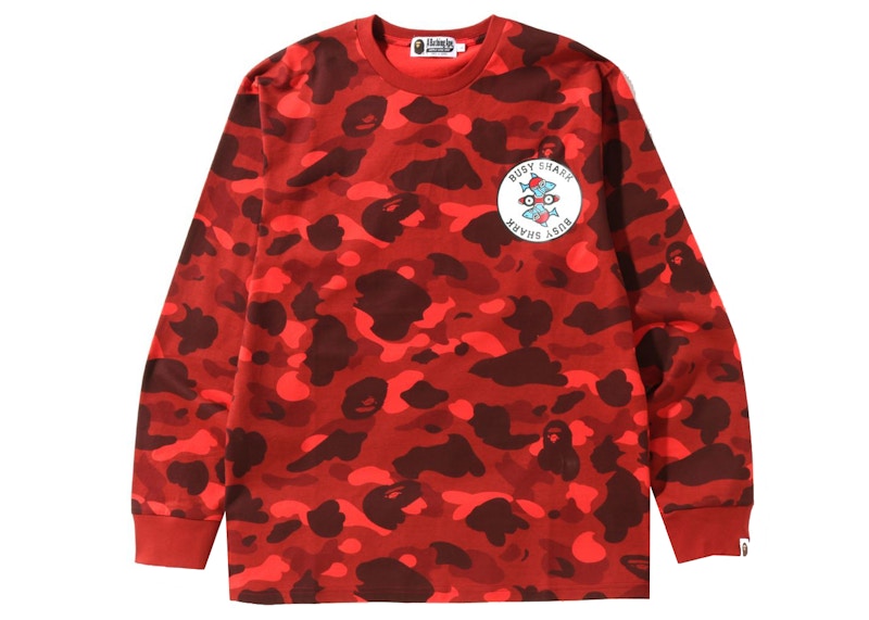 BAPE Color Camo Busy Shark /S Tee Rood
