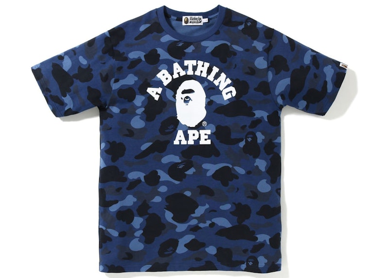 BAPE Color Camo College Tee Blauw