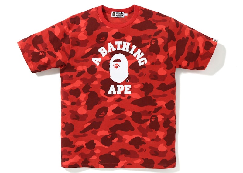 BAPE Color Camo College Tee Rood