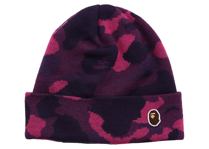 BAPE Color Camo Knit Cap Paars
