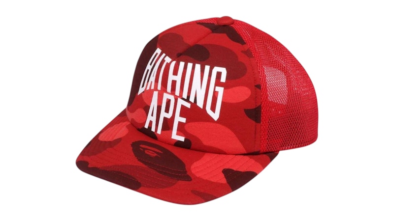 BAPE Color Camo NYC Logo Mesh Cap Rood
